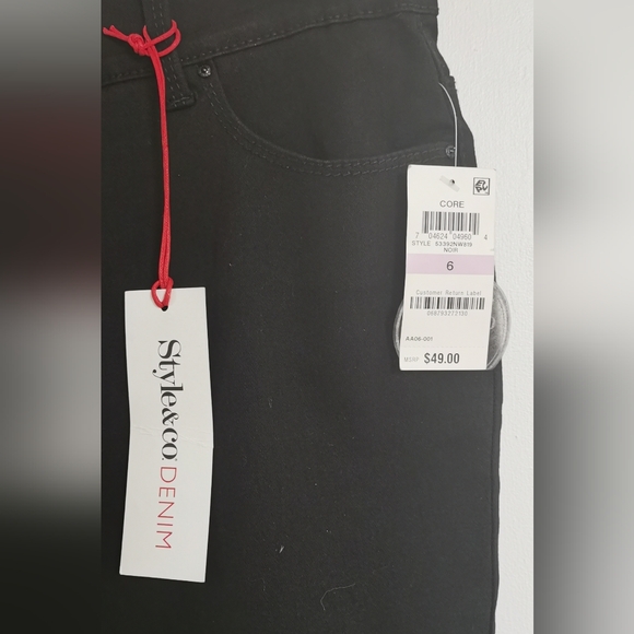 womens style & co tummy control modern boot super stretch mid rise jeans size 6 - Picture 2 of 9